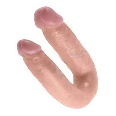 Pipedream - King Cock U Shaped Medium Double Trouble Dildo (Beige)