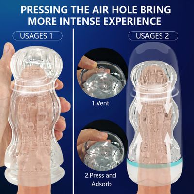 Japan Newest Reusable Vacuum Sex Cup Soft Pussy Transparent Vagina Sexy Pocket Male Masturbator Endurance Exercise Toys For Men