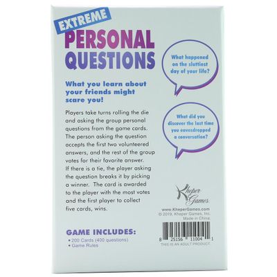 Extreme Personal Questions Party Game