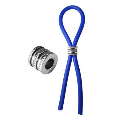 Bolo Silicone Lasso &#038; Grooved Stainless Steel Slider Blue
