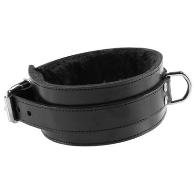 Furry Lined Leather Collar