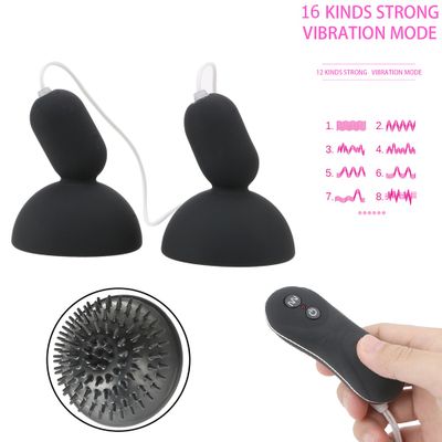 Nipple Massager Sex Toy for Woman Suction Cup Remote Control 16 Frequency Nipple Sucker Vibrator G-spot Stimulate Breast Pump