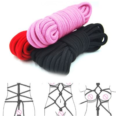 10M Slave Bondage Rope BDSM Restraints Bundle Strap Adult Couples Sex Erotic Toy Handcuffs Footcuff Whip Rope Nipple Toys For Co