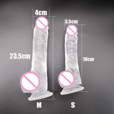 M-050 New Arrival Highly Transparent 23.5CM 18.5CM Dildo With Suction Cup Fake Penis Sex Toy For Women