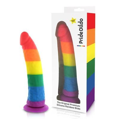 Pride Dildo - Silicone Rainbow Dildo 8"
