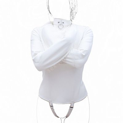 PU Leather Straitjacket BDSM Women Adult Couple Games Straight Jacket Adjustable Fetish Harness BDSM Body Bondage Sex Toys L/XL