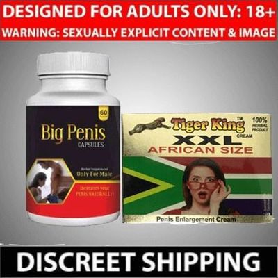 Big Penis Herbal Capsule 60 no.s & Tiger XXL African Size Enlargement Cream Combo Kamveda