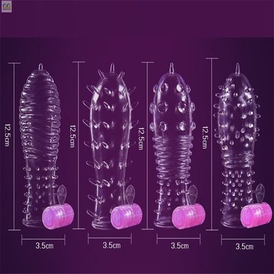 BESTCO 18+Male Penis Sleeve Vibrator Vagina Condom Thread Delay Ejaculation Cock Extender Enlargement Adult Erotic Sex Toys Shop