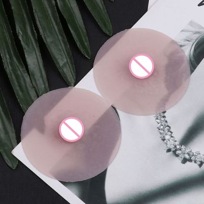 1 Pair Men Fake Nipples No Adhesive Washable Reusable Silicone Nipples for Breast Form Costumes Party Drag Queen Gay   Sex Toy