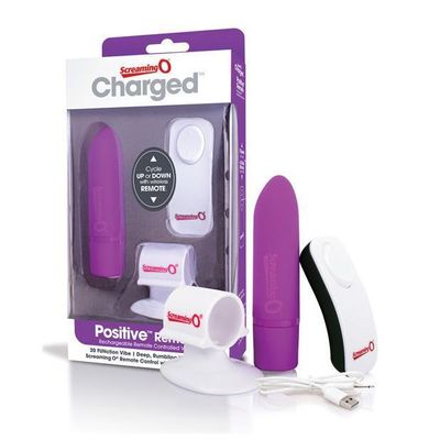 The Screaming O - Charged Postive Remote Control Rechargeable Bullet Vibrator (Purple)