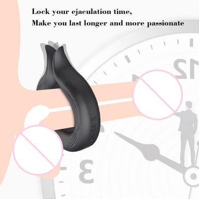 Rechargeable Silicone Male Delay Ejaculation Erection Vibrating Rings Vibrating Lock Ring Sex Toys for Men Vagina Para Hombres T