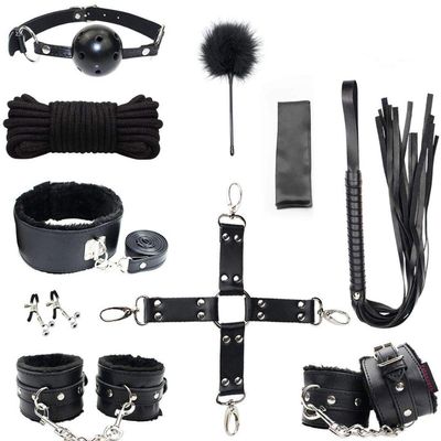 BDSM Restrain Bondage Set Restraint Leather Sex Toys Kit for Adult Couples