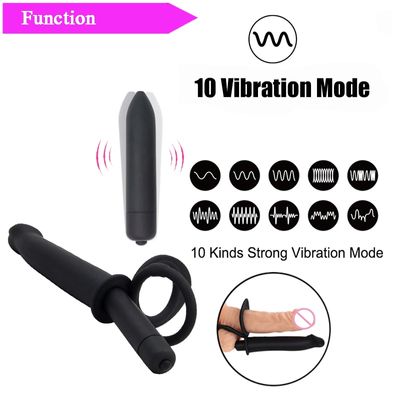 Strapon Anal Beads Plug Vibrator Male Anal Butt Plug Stimulated Couple Erotic Ass G Spot Massager Sex Toys for Adult
