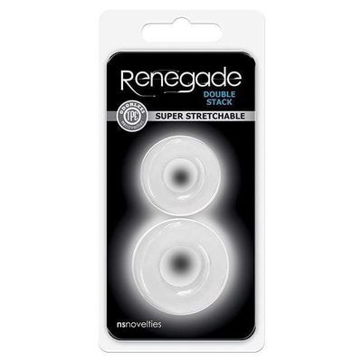 NS Novelties - Renegade Double Stack Super Stretchable Cock Rings (Clear)