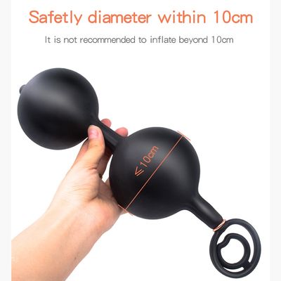 Huge Inflatable Anal Plug Prostate Massager Vagina Anus Expansion Beads Big Butt Plug With Metal Ball Anal Sex Toys For Men Woma