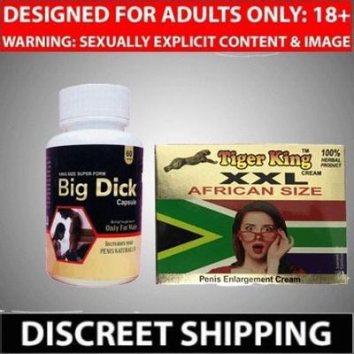 Big Dick Herbal Capsule 60 no.s & Tiger XXL African Size Enlargement Cream Combo Kamveda