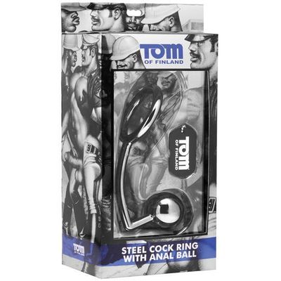 Tom of Finland - Steel Cock Ring With Anal Ball 2"