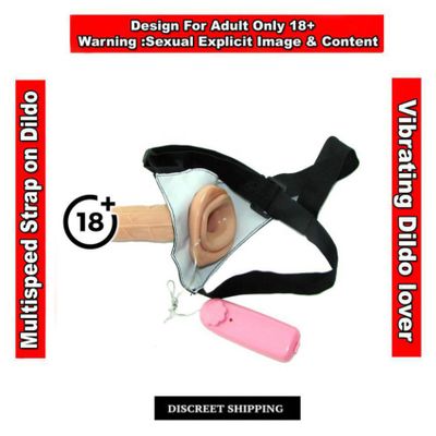 Vibrating Strap On Hollow Dildo Total 7 Inch