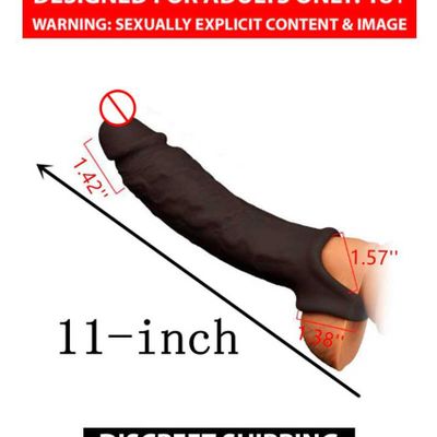 Life Like Black Monster Cock Sleeve For Men By Naughty Nights + Free Kaamraj Lubricant