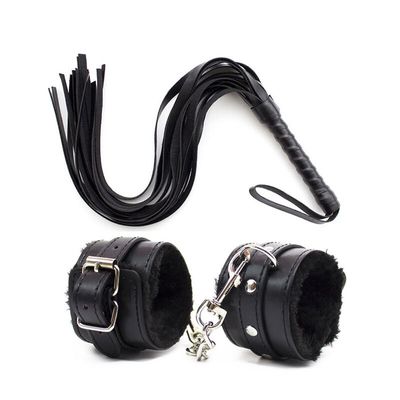 PU Leather Erotic Handcuffs Wristcuff Restraints Set Whip BDSM Bondage Slave Sex Toys For Women Couples Adult Game Flogger