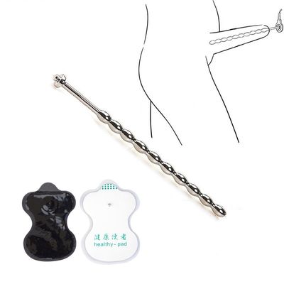 6*130 stainless steel plug male gay urethral stimulation sound electric shock stick special masturbation passion,electro sex toy