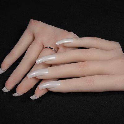 ZISHINE Liquid  Silicone 1:1 Female Fake Hand Finger Model Sketch Drawing Displaypractice Fingers Acrylic Nails TGQ02