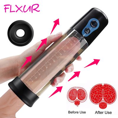 FLXUR Penis Pump Sex Toy for Men Penis Enlargement Vacuum Erection Pump Penis Trainer Extender Male Masturbator Enlarger Sex Toy