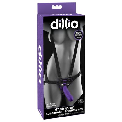 Pipedream - Dillio Strap On Suspender Harness Set 6" (Purple)