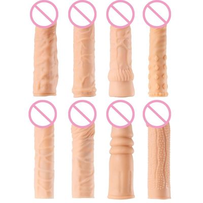 Penis Hollow Cover Simulation Texture Men Women Pleasure Sex Toy Sleeve Unisex Dropship