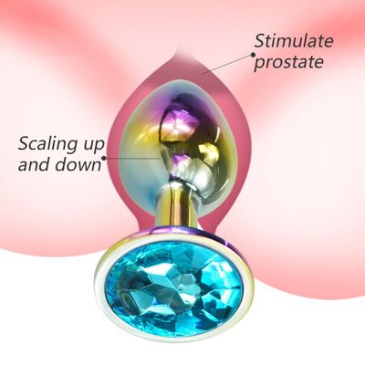 Metal Anal Plug Sex Toys Stainless Smooth Steel Butt Plug Tail Crystal Jewelry Trainer for Women/man Anal Dildo for Couple Adult