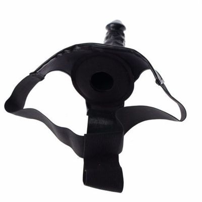 Hollow Dong Life-Like_Black Strap-On_Harness_Dildo Extender Gspot