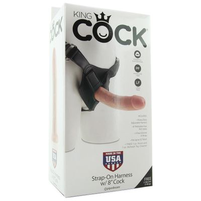 King Cock Strap-On Harness with 8 Inch Cock