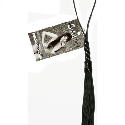 Sex And Mischief Beaded Flogger Noir Whip 16 Inch Black