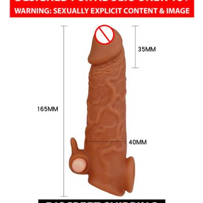 New 6.5 Inch Double Hole Penis Sleeve With Vibration Sex Toy For Men And Couples By Naughty Nights + Free Kaamraj Lube