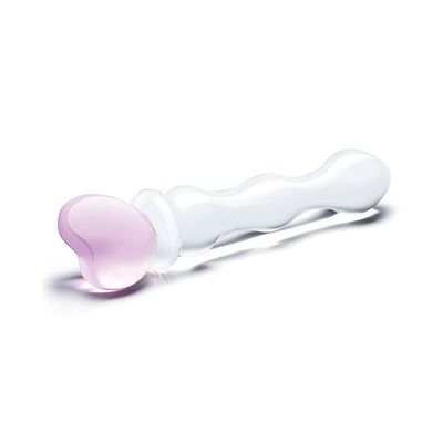 Glas - Sweetheart Glass Dildo 8" (Pink/Clear)