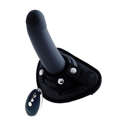 VeDO - Strapped Rechargeable Vibrating Strap On Dildo (Just Black)