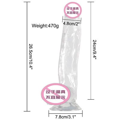 Crystal Pink Realistic Cock Masturbator Thick TPE Large Dildo Sex Toys for Women