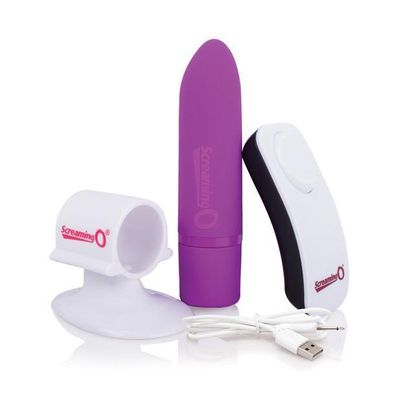 The Screaming O - Charged Postive Remote Control Rechargeable Bullet Vibrator (Purple)