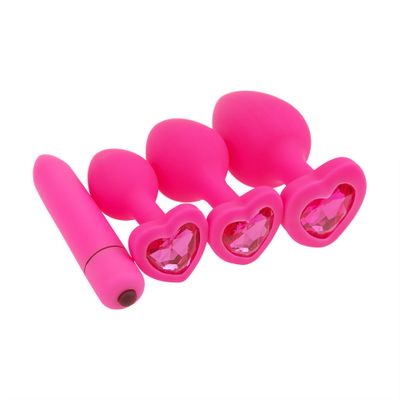 Silicone Anal Plug Women Soft Comfortable Butt Beads Ball Plugs Heart Crystal Base Prostate Massager Adult Gay Anal Sex Toys