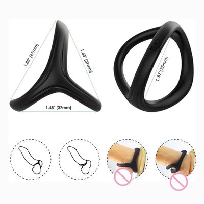 2020 New 3 in 1 Silicone Penis Ring Ultra Soft Cock Ring for Erection Enhancing Sex Toys For Men Delay Ejaculation Scrotum Lock