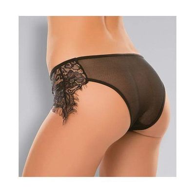 Allure Lingerie - Adore Lavish & Lace Crotchless Panty O/S (Black)
