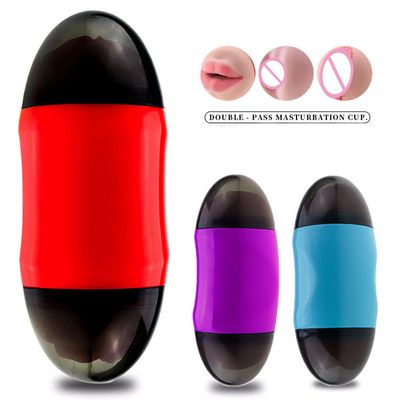 Double Head Masturbation Cup Artificial Pussy For Men Male Masturbator Vagina Anal Mouth Oral Throat Sex Penis Stimulator Toy