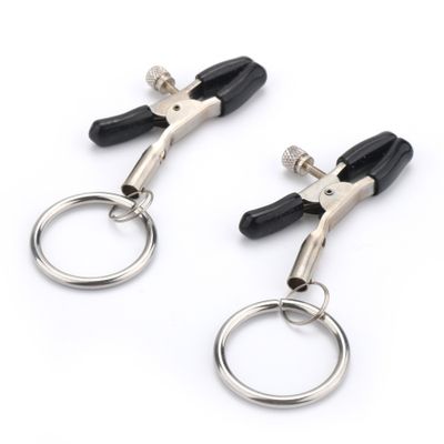 4 Styles 1 PCS Fantasy Nipple Clamps Breast Clamps with Metal Chain BDSM Adult Sex Toys for Women Silver + Black with Bell