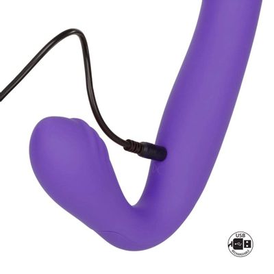 California Exotics - Her Royal Harness Rechargeable Love Rider Strapless Strap On (Purple)