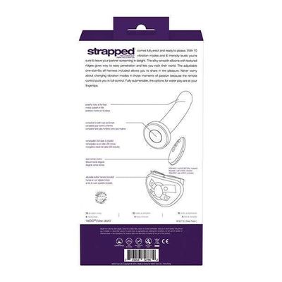 VeDO - Strapped Rechargeable Vibrating Strap On Dildo (Deep Purple)