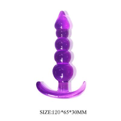 Soft TPE 5 Beads Anal Butt Plug Suction Cup Prostate Massager Ball No Vibrator Masturbator Anal Dilator Sex Toys for Women Men