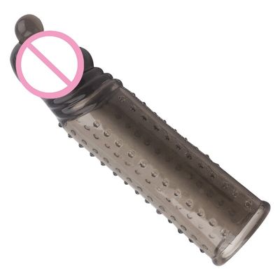 Penis Extender Sleeve Penis Crystal Condom Cover Sleeve Reusable Silicon Condom With Spike Dotted For Men Dildo Condoms Sex Toys