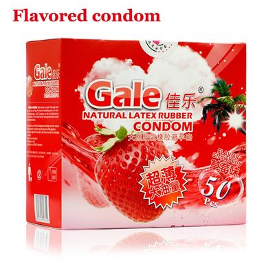 50PCS New Sex Products Gale Ultra Thin Condom Strawberry Flavored Condoms For Men Adult Natural Latex Condoms Sex Toys