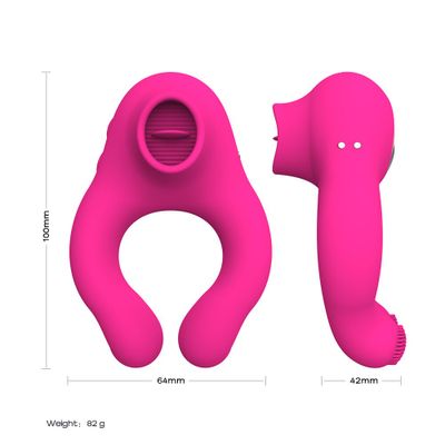 Penis Vibrator for Couple Clitoral Stimulation Sex Toys Clit Sucker Tongue Licking Dildo Accessories Adults Female Massager