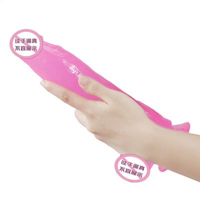 Crystal Pink Realistic Cock Masturbator Thick TPE Large Dildo Sex Toys for Women